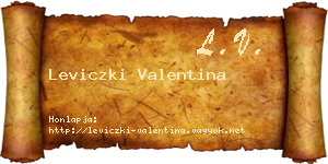 Leviczki Valentina névjegykártya
